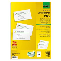 SIGEL LP790 Visitenkarte DIN A4 85x55mm 190g ws 100 St./Pack