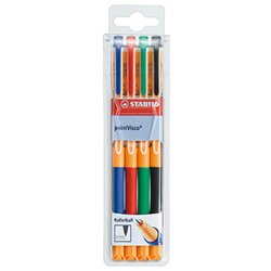 STABILO® 1099/4 Tintenroller pointVisco 0,5mm sortiert 4 St./Pack.