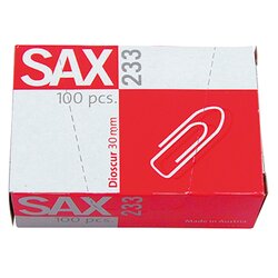 Sax 1-233-00 Büroklammer 30mm verzinkt 100 St./Pack.