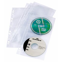DURABLE 528219 CD Hülle COVER DIN A4 für 4 CDs tr 5 St./Pack.