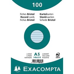 Exacompta 10818SE Karteikarte DIN A5 liniert blau 100 St./Pack.