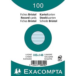 Exacompta 10819SE Karteikarte DIN A6 liniert blau 100 St./Pack.