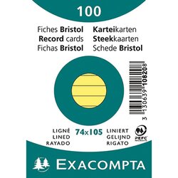 Exacompta 10820SE Karteikarte DIN A7 liniert gelb 100 St./Pack.