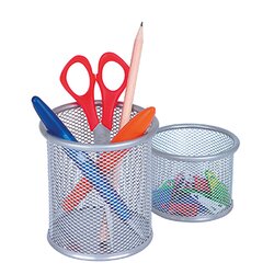 WEDO® 65454 Stifteköcher Set Office 2teilig Drahtmetall silber