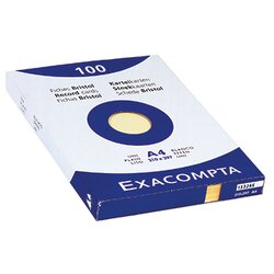 Exacompta 10326E Karteikarte DIN A4 blanko gelb 100 St./Pack.