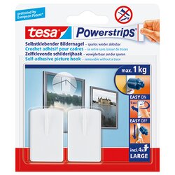tesa® 58031-00020 Powerstrips Bildernagel weiß 2Nägel x 4Strips