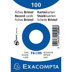 Exacompta 10500SE Karteikarte DIN A7 blanko weiß 100 St./Pack.