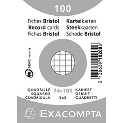 Exacompta 10200SE Karteikarte DIN A7 kariert weiß 100 St./Pack.