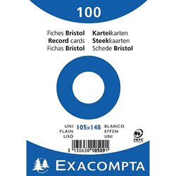 Exacompta 10509E Karteikarte DIN A6 blanko weiß 100 St./Pack.