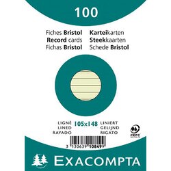 Exacompta 10849se Karteikarte DIN A6 liniert grün 100 St./Pack.