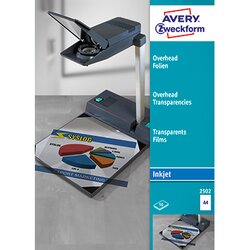 Avery Zweckform 2502 Inkjetfolie DIN A4 transparent 50 St./Pack.