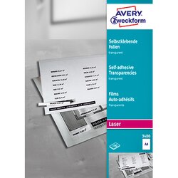 Avery Zweckform 3480 Laserfolie 210x297mm transparent 100 St./Pack.