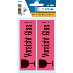 HERMA 5739 Hinweisetikett Vorsicht Glas 39x118mm 10 St./Pack.