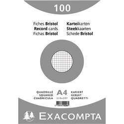Exacompta 10206E Karteikarte DIN A4 kariert weiß 100 St./Pack.