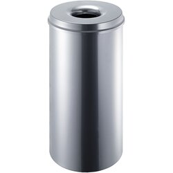 helit H2515800 Papierkorb 50l Edelstahl silber +Löschkopf