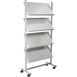 helit H6813499 Prospektständer 12xDIN A4 silbergrau