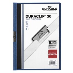 DURABLE 220007 Klemmmappe DURACLIP 30 DIN A4 Hartfolie d.blau