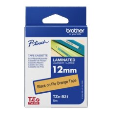 Brother TZEB31 Schriftbandkassette 12mmx5m schwarz auf signalorange