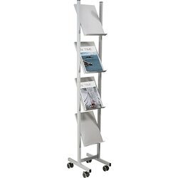 helit H6813399 Prospektständer 4xDIN A4 silbergrau