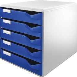 Leitz 52800035 Schubladenbox DIN A4 5Schubfächer lichtgr/bl