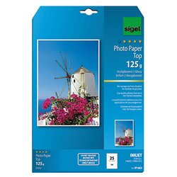 SIGEL IP663 Fotopapier DIN A4 125g hochweiß 25 Bl./Pack.