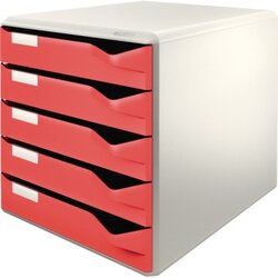Leitz 52800025 Schubladenbox DIN A4 5Schubfächer lichtgr/rt