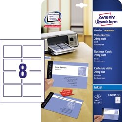 Avery Zweckform C32015-25 Visitenkarte 85x54mm ws 200 St./Pack.