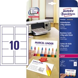 Avery Zweckform C32026-25 Visitenkarte ultraweiß 250 St./Pack.