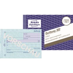 Avery Zweckform 302 Quittung DIN A6 quer 50Blatt 