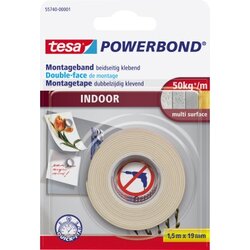 tesa® 55740-00001 Montageband Indoor 1,5mx19mm extra strong