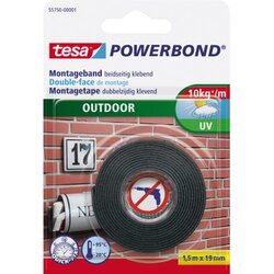 tesa® 55750-00001 Montageband Outdoor 1,5mx19mm 