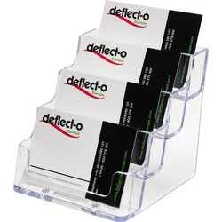 Deflecto® 70841 Visitenkartenhalter 4Fächer 4Ablagen tr