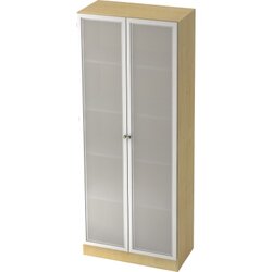 Hammerbacher V6100G/3/S/SG Glastürenschrank Solid 80x42x200,4cm ahorn