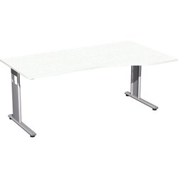 Geramöbel S-617305-WS Schreibtisch Flex rechts C-Fuß ws/si