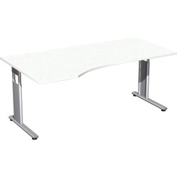 Geramöbel S-617306-WS Schreibtisch Flex links C-Fuß ws/si
