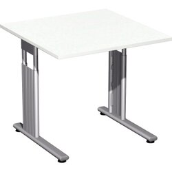 Geramöbel S-617101-WS Schreibtisch Flex 80x80x68-82cm weiß/si