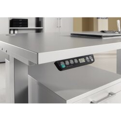 Hammerbacher Schreibtisch 2.000 x 630-1.270 x 1.200 mm (B x H x T)