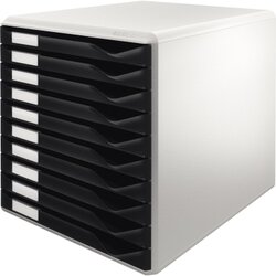 Leitz 52810095 Schubladenbox DIN A4 10Schubfächer lichtgr/sw