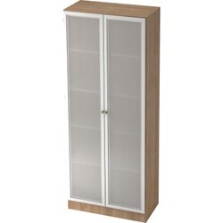 Hammerbacher V6100G/N/S/SG Glastürenschrank Solid 80x42x200,4cm nußbaum