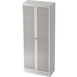 Hammerbacher V6100G/W/S/SG Glastürenschrank Solid 80x42x200,4cm weiß