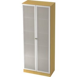 Hammerbacher V6100G/6/S/SG Glastürenschrank Solid 80x42x200,4cm buche
