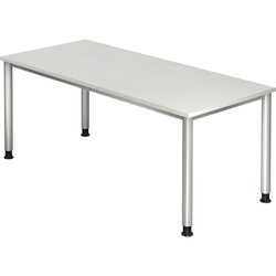 Hammerbacher VHS19/W/S Schreibtisch 180x80cm weiß 