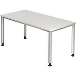 Hammerbacher VHS16/W/S Schreibtisch 160x80cm weiß 
