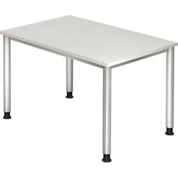 Hammerbacher VHS12/W/S Schreibtisch 120x80cm weiß 