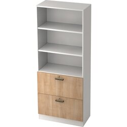 Hammerbacher V7300/W/N/SG Registraturschrank 5OH weiß/nußbaum