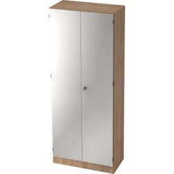 Hammerbacher V6200/N/S/SG Garderobenschrank 5OH nußbaum/silber