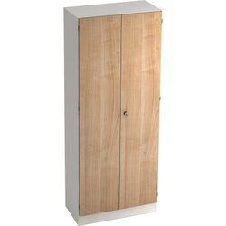 Hammerbacher V6200/W/N/SG Garderobenschrank 5OH weiß/nußbaum