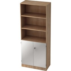 Hammerbacher V6770/N/S/SG Regalschrank Solid 5OH nußbaum/silber