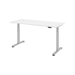 Hammerbacher VXDSM19/W/S Schreibtisch 180x80cm weiß 