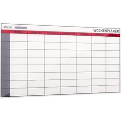 Bi-office GL163801 Wochenplaner Glas Kollektion 4 mm weiß